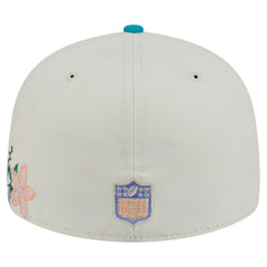 Miami Dolphins New Era Tonal Floral 59FIFTY Fitted Hat - Cream/Aqua online