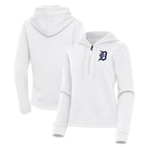 Detroit Tigers Antigua Women's Contemporary Quarter-Zip Hoodie White