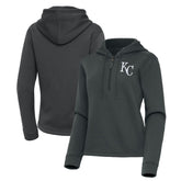 Kansas City Royals Antigua Women's Contemporary Quarter-Zip Hoodie Pewter