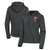 Minnesota Twins Antigua Women's Contemporary Quarter-Zip Hoodie Pewter