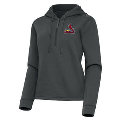 St. Louis Cardinals Antigua Women's Contemporary Quarter-Zip Hoodie Pewter