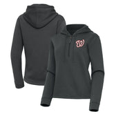 Washington Nationals Antigua Women's Contemporary Quarter-Zip Hoodie Pewter