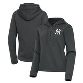 New York Yankees Antigua Women's Contemporary Quarter-Zip Hoodie Pewter