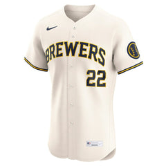 Christian Yelich Milwaukee Brewers Home Elite Player Jersey Cream