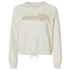 Los Angeles Dodgers Soft as a Grape Women's Tonal Checkered Sweatshirt Natural