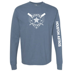 Houston Astros Soft as a Grape Women's Pigment Dye Long Sleeve T-Shirt Navy