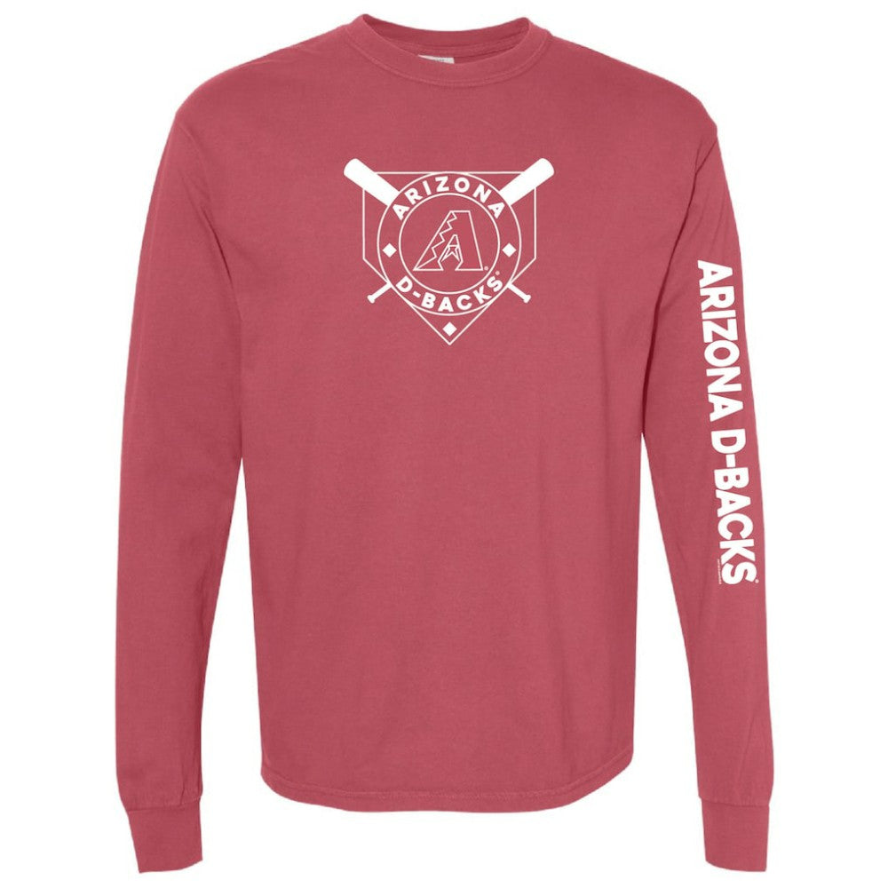 Arizona Diamondbacks Soft as a Grape Women's Pigment Dye Long Sleeve T-Shirt Red
