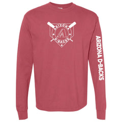 Arizona Diamondbacks Soft as a Grape Women's Pigment Dye Long Sleeve T-Shirt Red