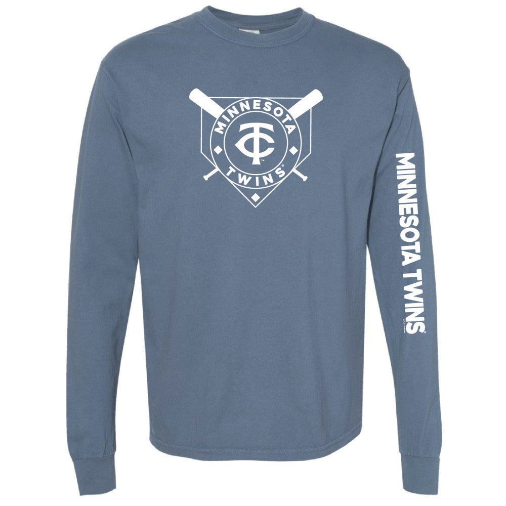 Minnesota Twins Soft as a Grape Women's Pigment Dye Long Sleeve T-Shirt Navy
