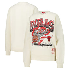 Chicago Bulls Women's Brush Bucket Pullover Sweatshirt - Cream discount