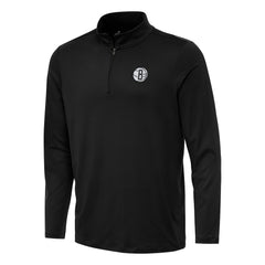 Brooklyn Nets Antigua Reprocess Quarter-Zip Top - Black shop