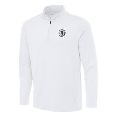 Brooklyn Nets Antigua Reprocess Quarter-Zip Top - White online