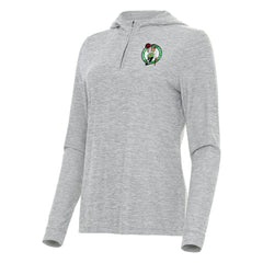 Boston Celtics Antigua Women's Daybreak Quarter-Zip Hoodie - Heather Gray for sale