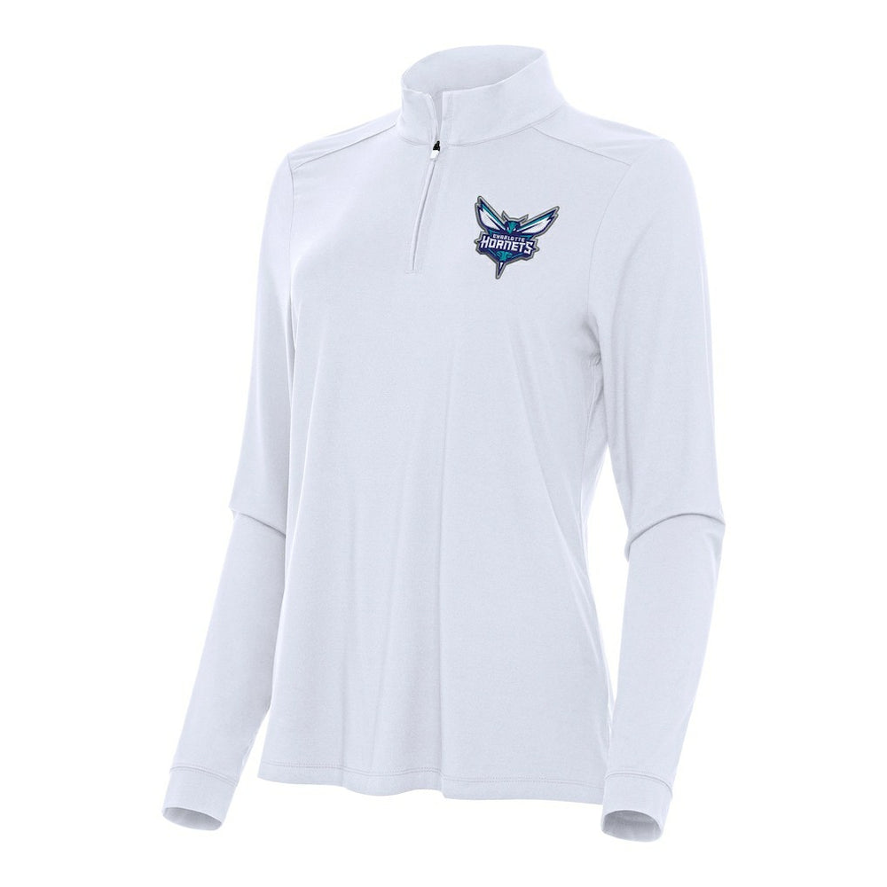 Charlotte Hornets Antigua Women's Intent Quarter-Zip Top - White on sale