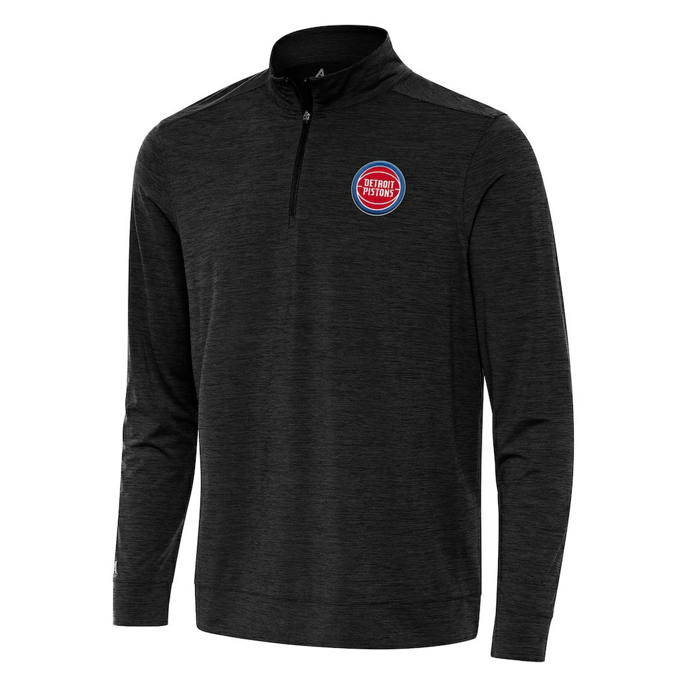 Detroit Pistons Antigua Bright Quarter-Zip Top sale - Heather Black outlet