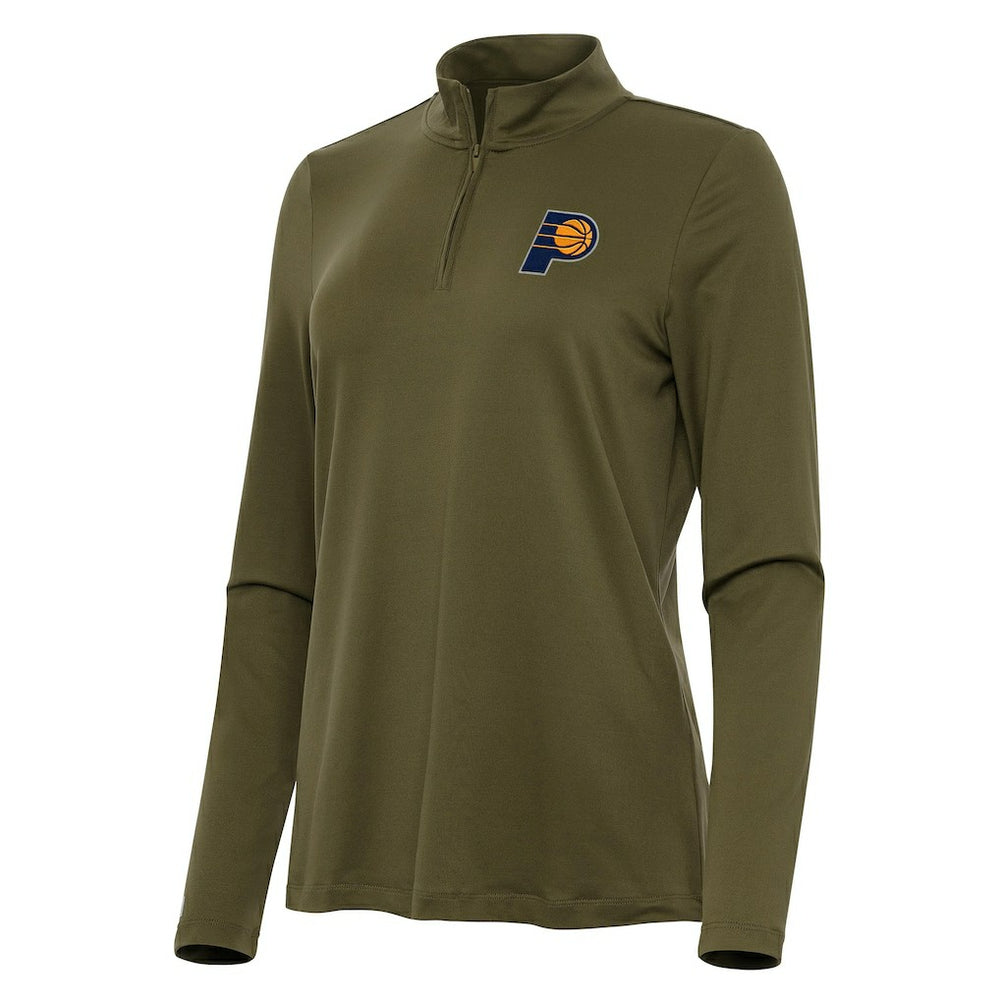 Indiana Pacers Antigua Women's Reprocess Quarter-Zip Top - Olive discount