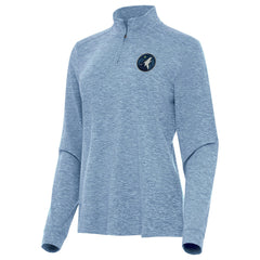 Minnesota Timberwolves Antigua Women's Mentor Quarter-Zip Mock Long Sleeve Top - Heather Aqua for sale