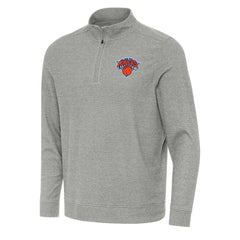 New York Knicks Antigua Subtle Quarter-Zip Sweatshirt - Heather Gray shop