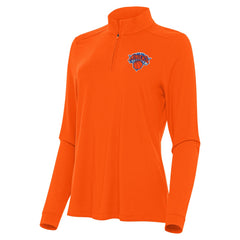 New York Knicks Antigua Women's Intent Quarter-Zip Top - Orange shop
