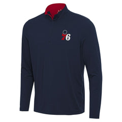 Philadelphia 76ers Antigua Content Quarter-Zip Top - Navy/Red online