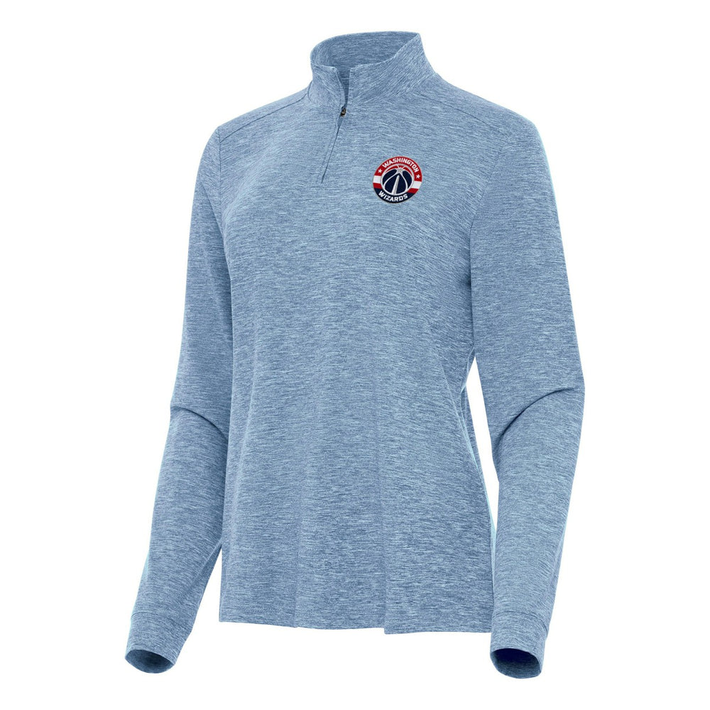 Washington Wizards Antigua Women's Mentor Quarter-Zip Mock Long Sleeve Top - Heather Aqua for sale