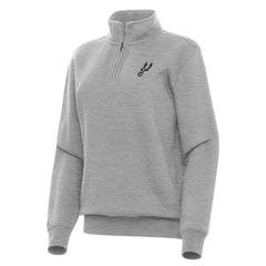 San Antonio Spurs Antigua Women's Victory Quarter-Zip Sweatshirt - Heather Gray discount