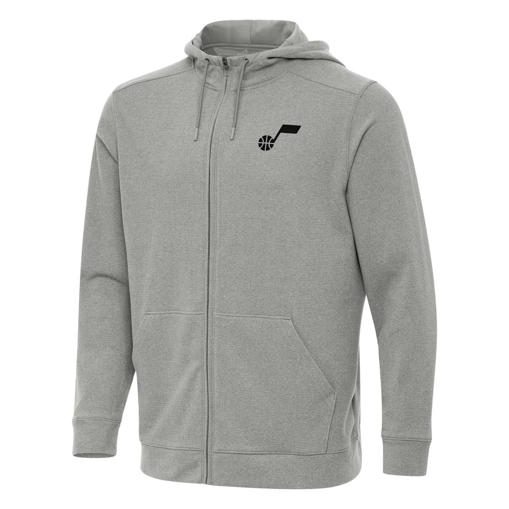 Utah Jazz Antigua Effortless Full-Zip Hoodie Jacket - Heather Gray shop