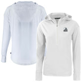 Cleveland Browns Cutter & Buck Women's Daybreak Eco Recycled Half-Zip Hoodie - White for sale