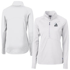 Cleveland Browns Cutter & Buck Women's Adapt Eco Knit Stretch Recycled Half-Zip Pullover Top - White sale