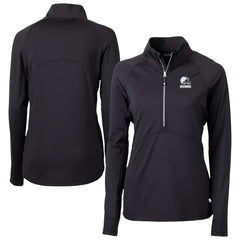 Cleveland Browns Cutter & Buck Women's Adapt Eco Knit Stretch Recycled Half-Zip Pullover Top - Black discount