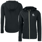 Cutter & Buck Cleveland Browns Women's Black Daybreak Eco Recycled Full-Zip Hoodie for sale