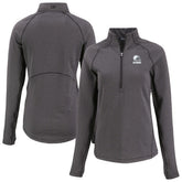 Cleveland Browns Cutter & Buck Women's Peshastin Eco Fleece Recycled Half-Zip Pullover Top - Heather Black for sale