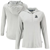 Cleveland Browns Cutter & Buck Women's Coastline Epic Comfort Eco Recycled Quarter-Snap Long Sleeve Hoodie T-Shirt - Gray outlet