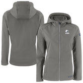 Cleveland Browns Cutter & Buck Women's Evoke Eco Softshell Recycled Full-Zip Hoodie Jacket - Gray for sale