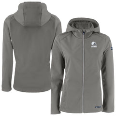 Cleveland Browns Cutter & Buck Women's Evoke Eco Softshell Recycled Full-Zip Hoodie Jacket - Gray for sale