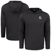 Cleveland Browns Cutter & Buck Coastline Epic Comfort Eco Recycled Long Sleeve Hooded T-Shirt - Black on sale