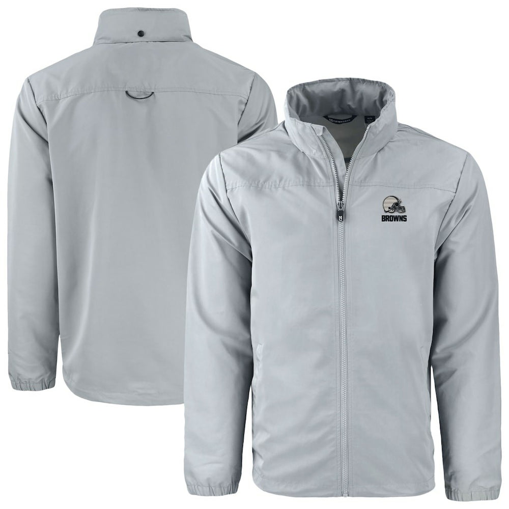 Cleveland Browns Cutter & Buck Charter Eco Recycled Full-Zip Hoodie Jacket - Gray discount