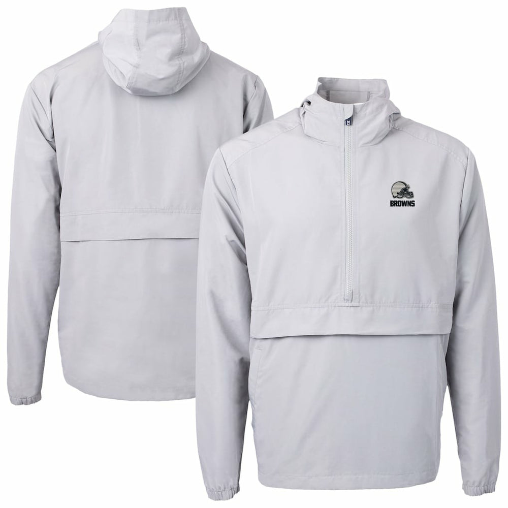 Cleveland Browns Cutter & Buck Charter Eco Recycled Anorak Half-Zip Hoodie Jacket - Gray outlet