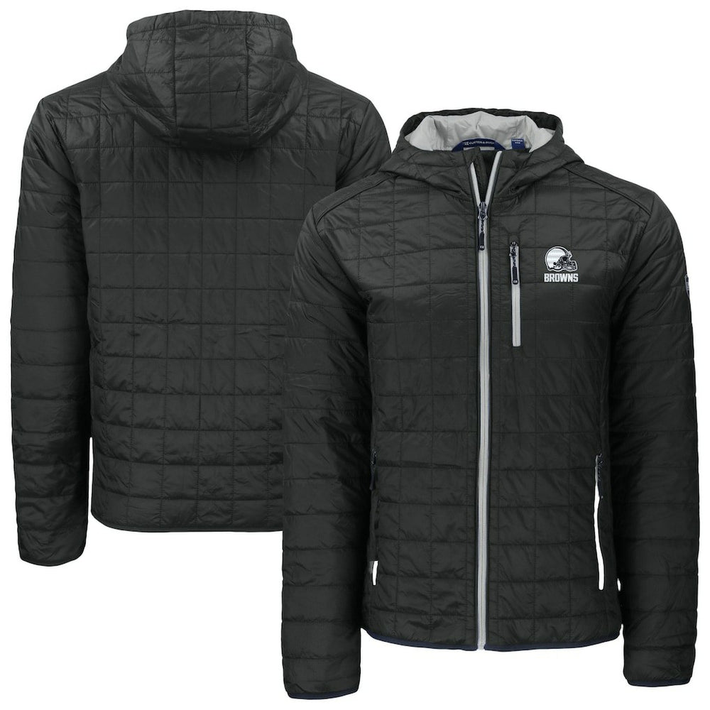Cleveland Browns Cutter & Buck Rainier Primaloft Eco Full-Zip Hooded Jacket - Black discount