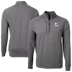 Cleveland Browns Cutter & Buck Big & Tall Adapt Eco Knit Quarter-Zip Top - Heather Black cheap