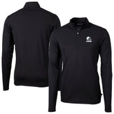 Cleveland Browns Cutter & Buck Big & Tall Virtue Eco Pique Recycled Quarter-Zip Pullover Top - Black cheap