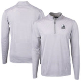Cleveland Browns Cutter & Buck Big & Tall Virtue Eco Pique Micro Stripe Recycled Quarter-Zip Pullover Top - Gray online