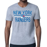New York Rangers Starter Mesh Look Team Name T-Shirt - Heather Gray T-shirts