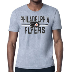 Philadelphia Flyers Starter Mesh Look Team Name T-Shirt - Heather Gray T-shirts