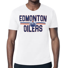 Edmonton Oilers Starter Mesh Look Team Name T-Shirt - White T-shirts