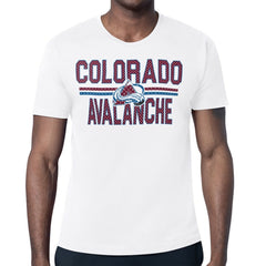Colorado Avalanche Starter Mesh Look Team Name T-Shirt - White T-shirts