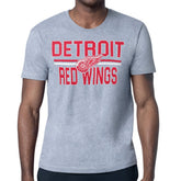 Detroit Red Wings Starter Mesh Look Team Name T-Shirt - Heather Gray T-shirts