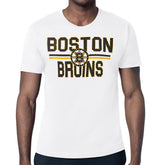 Boston Bruins Starter Mesh Look Team Name T-Shirt - White T-shirts