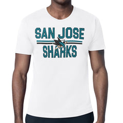 San Jose Sharks Starter Mesh Look Team Name T-Shirt - White T-shirts