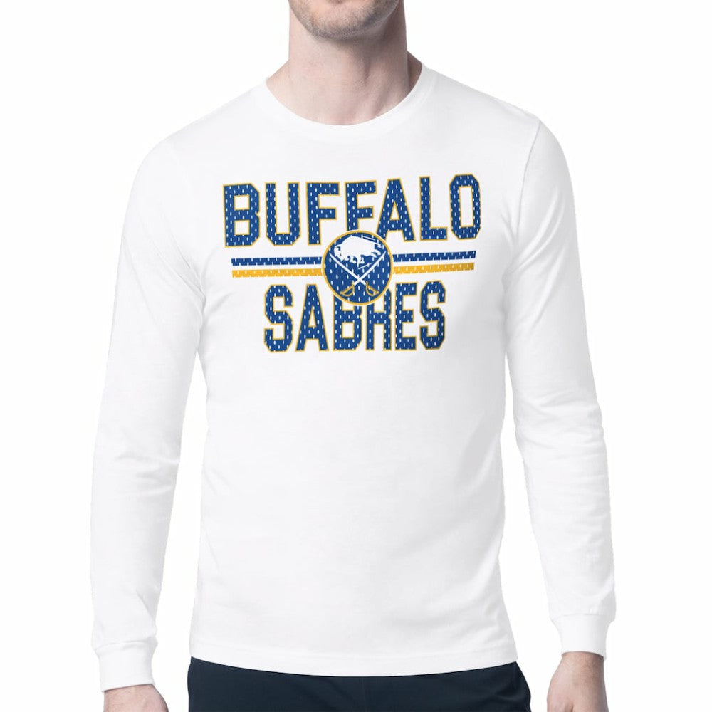 Buffalo Sabres Starter Mesh Look Team Name Long Sleeve T-Shirt - White T-shirts
